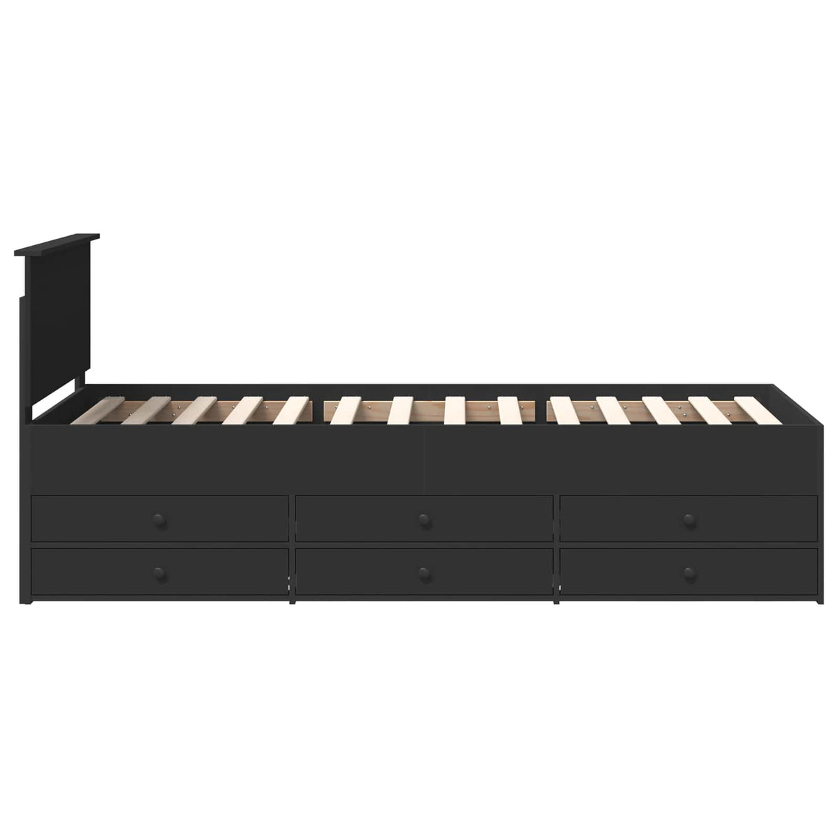 Daybed with Drawer Manual Black 75 x 190 cm Engineered Wood