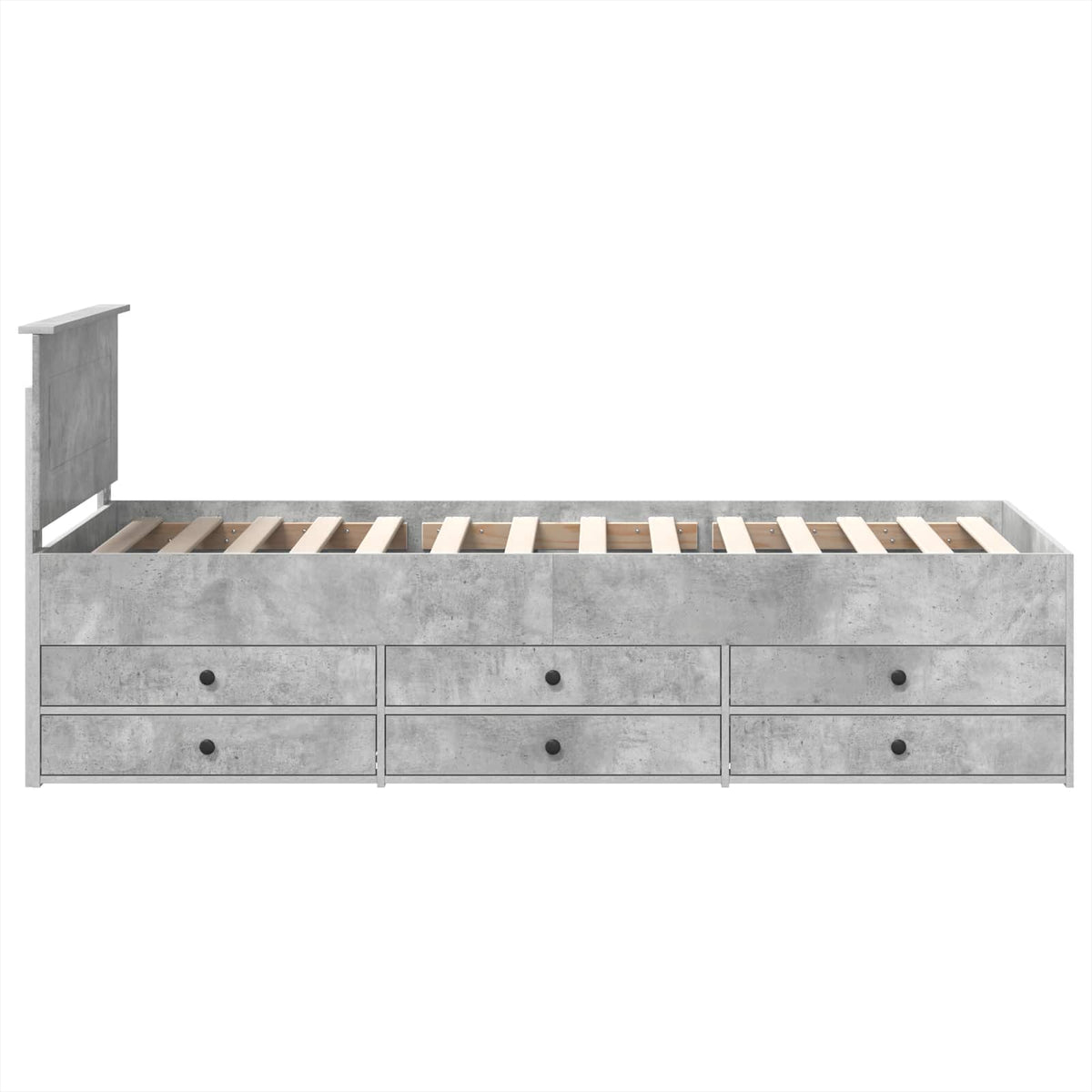 Daybed Concrete Grey and Black 70 x 190 cm Engineered Wood