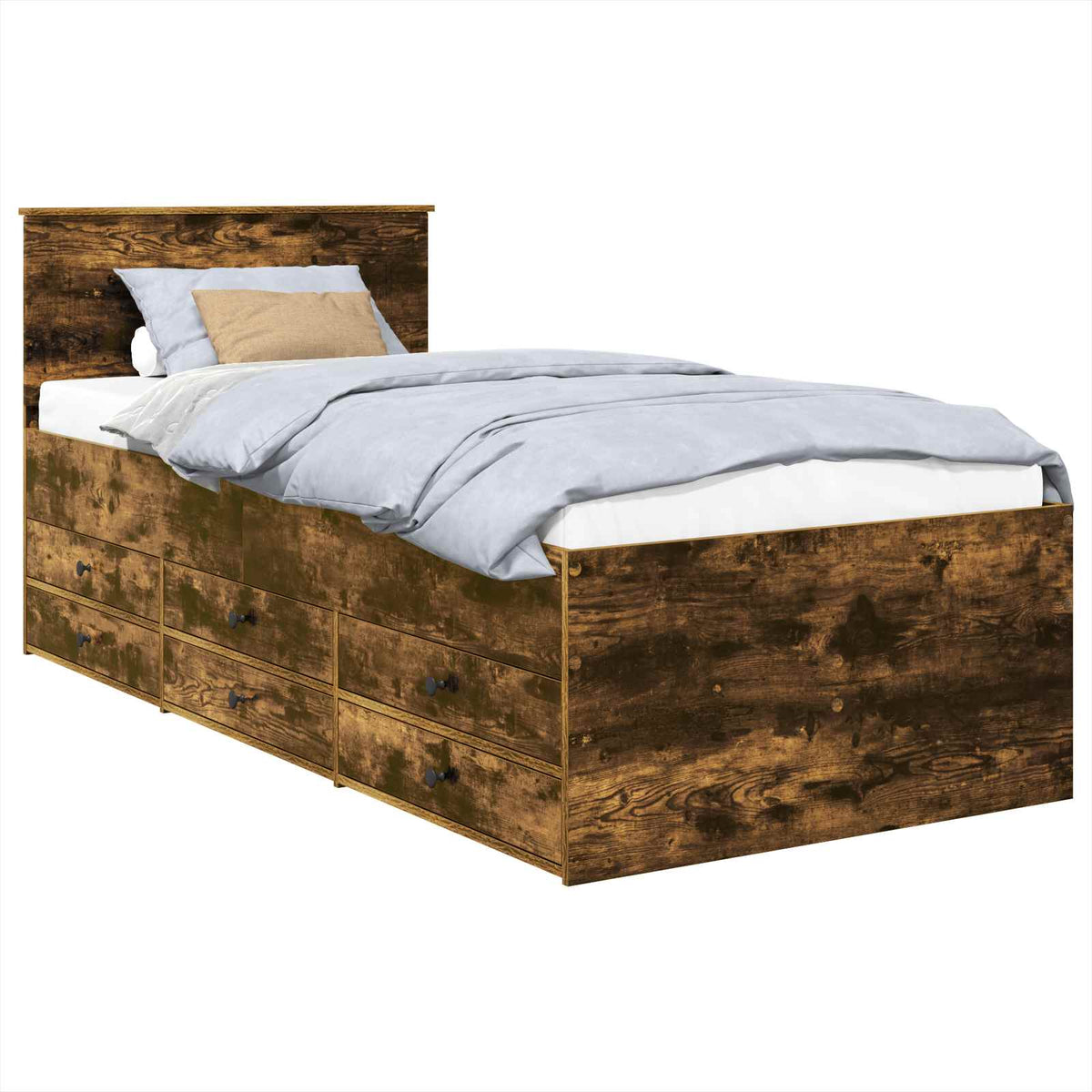 Daybed Manual Smoked Oak and Black 75 x 190 cm Engineered Wood