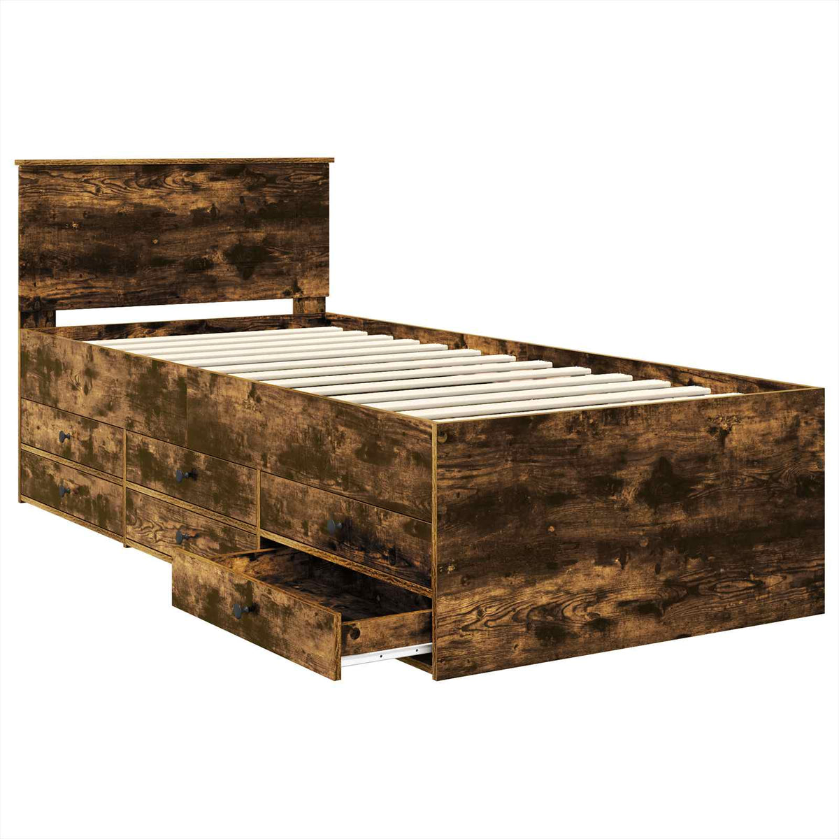 Daybed Manual Smoked Oak and Black 75 x 190 cm Engineered Wood