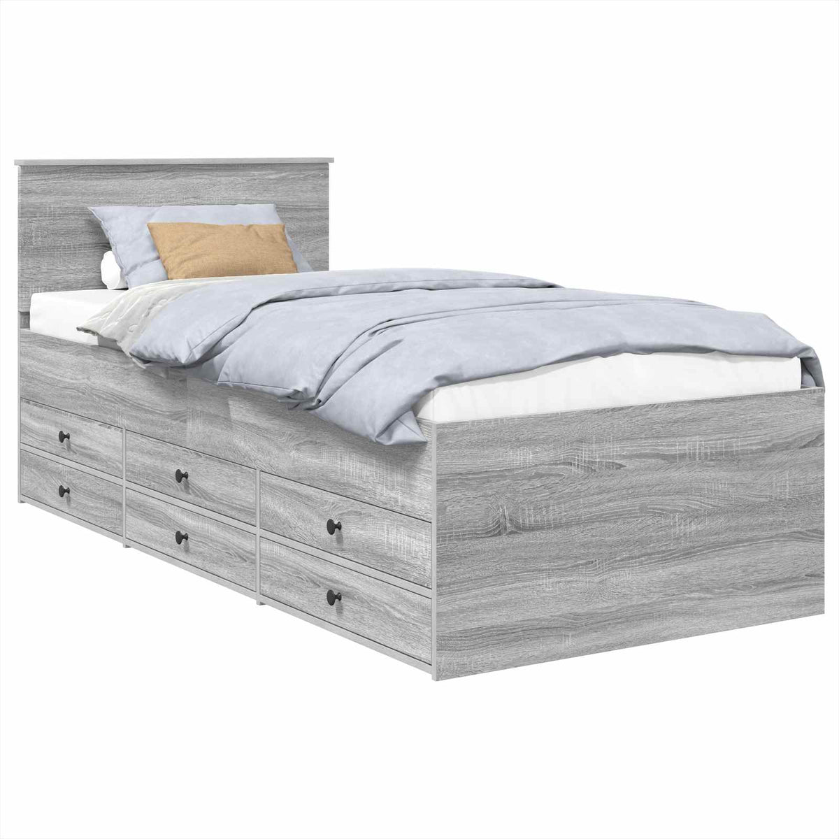 Daybed Manual Grey Sonoma and Black 75 x 190 cm Engineered Wood