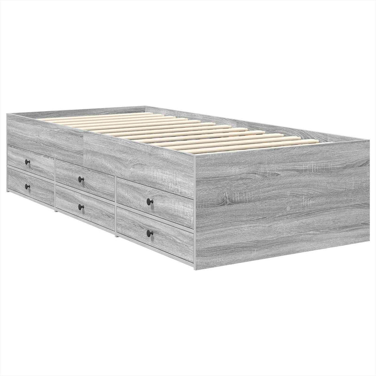 Daybed Manual Grey Sonoma and Black 75 x 190 cm Engineered Wood