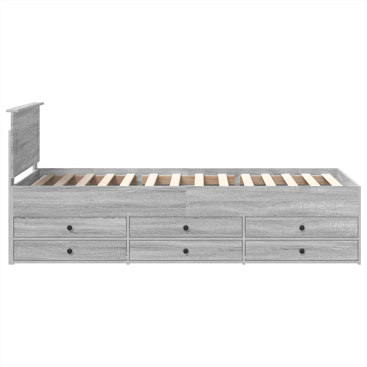 Daybed Manual Grey Sonoma and Black 75 x 190 cm Engineered Wood