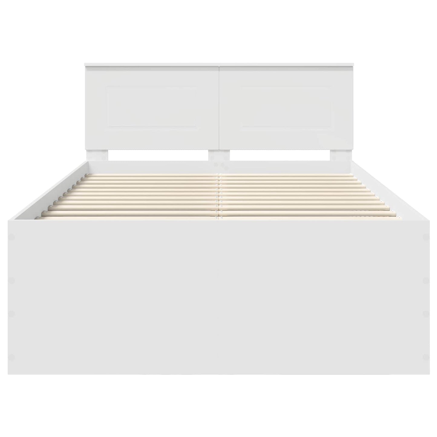 Bed Frame with Headboard White 135 x 190 cm Engineered Wood