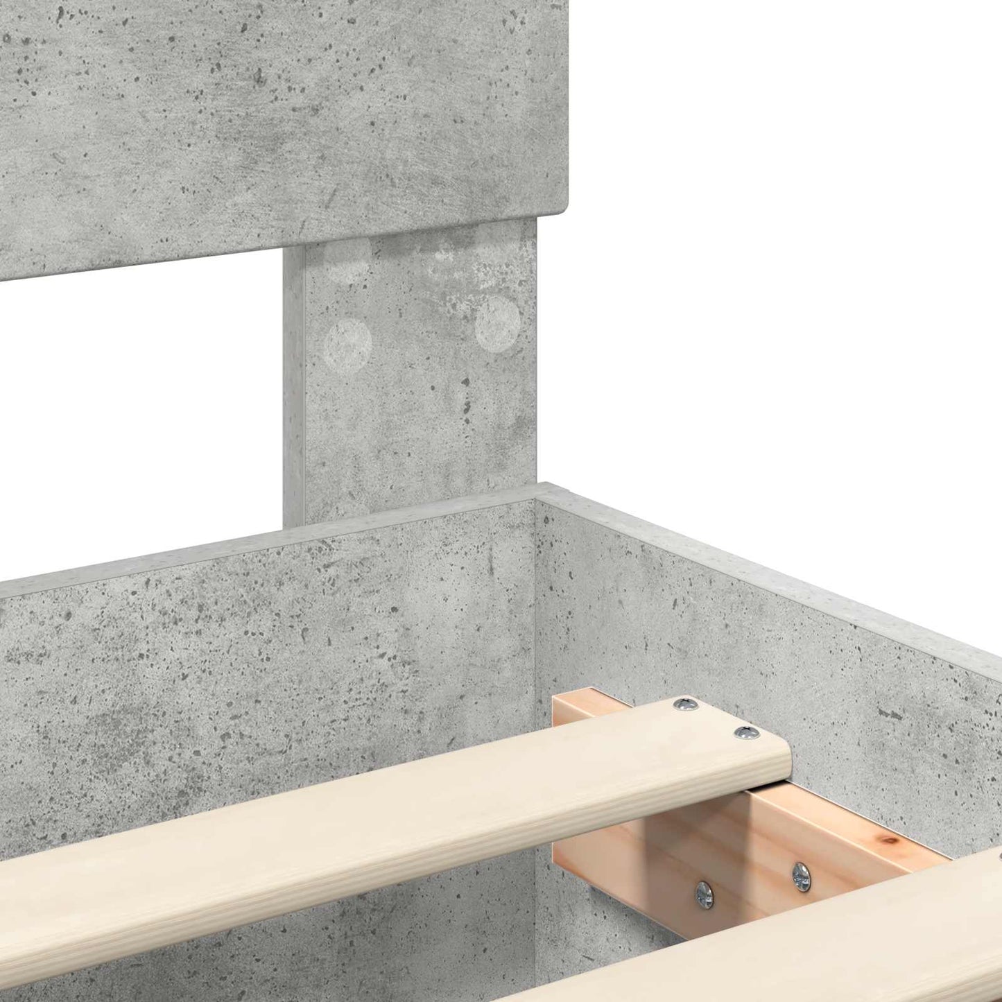 Bed Frame Concrete Grey 120 x 190 cm Engineered Wood