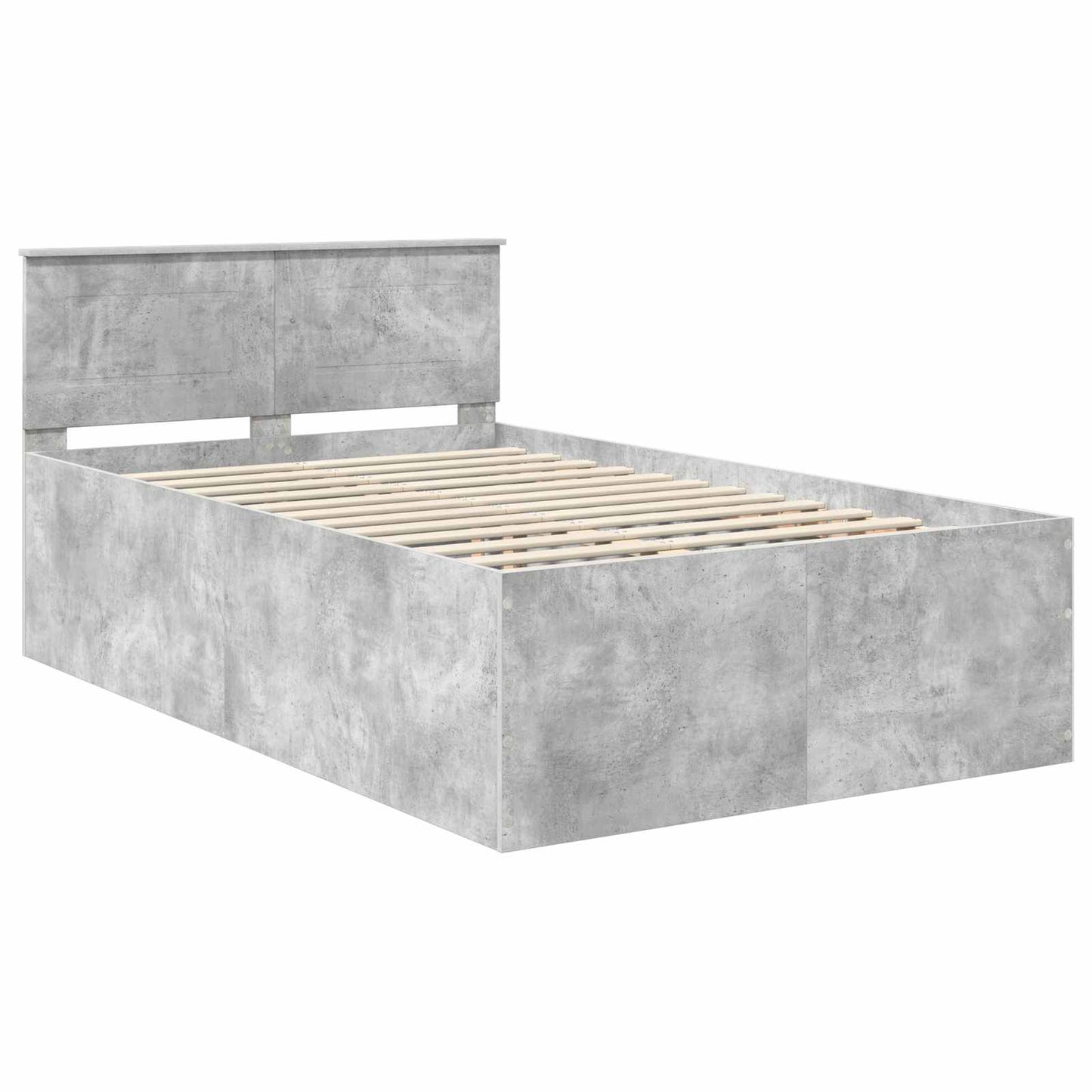 Bed Frame Concrete Grey 120 x 190 cm Engineered Wood