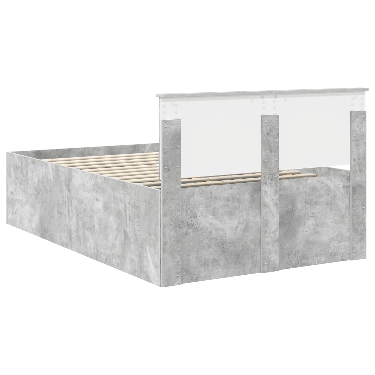 Bed Frame Concrete Grey 120 x 190 cm Engineered Wood