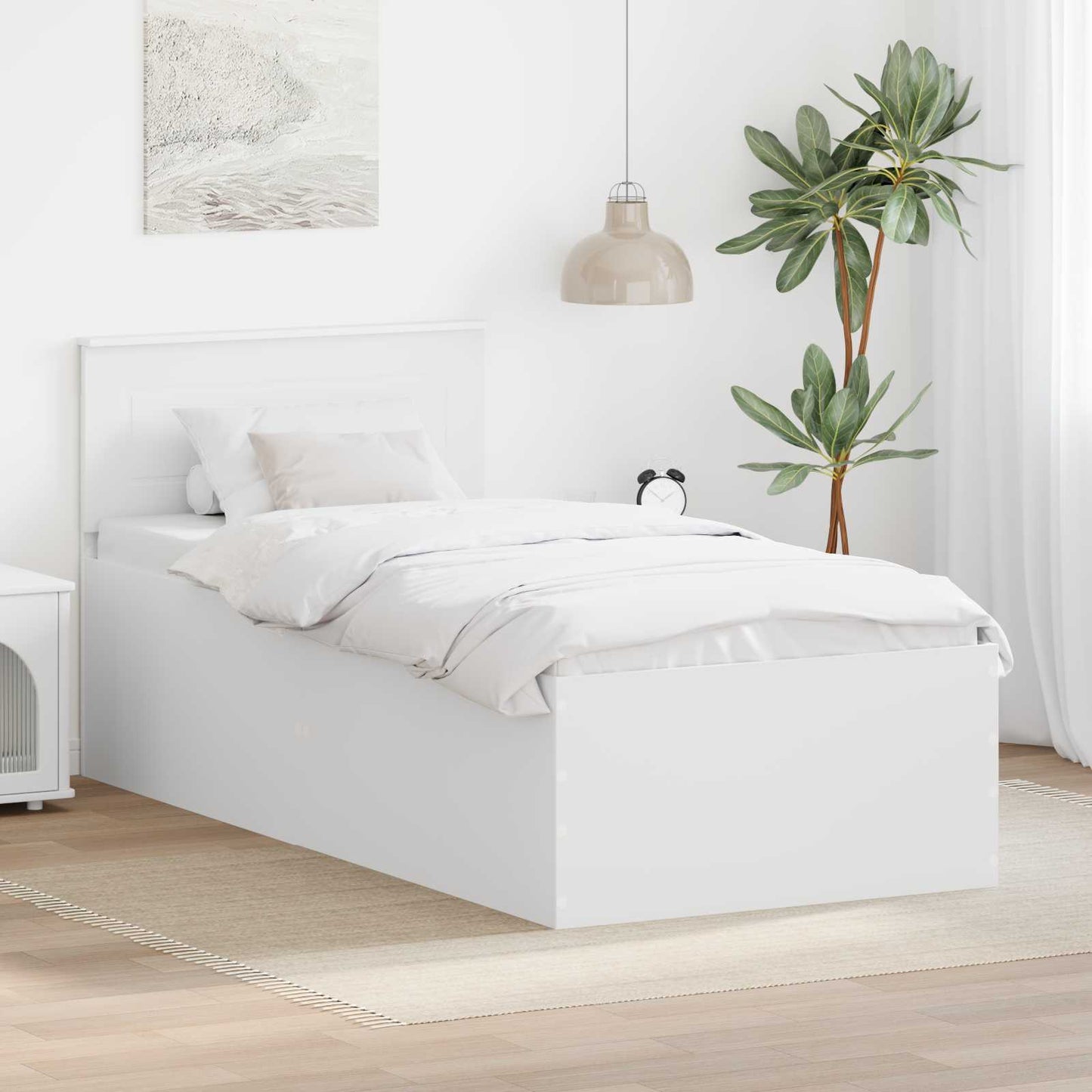 Bed Frame with Headboard White 120 x 200 cm Engineered Wood