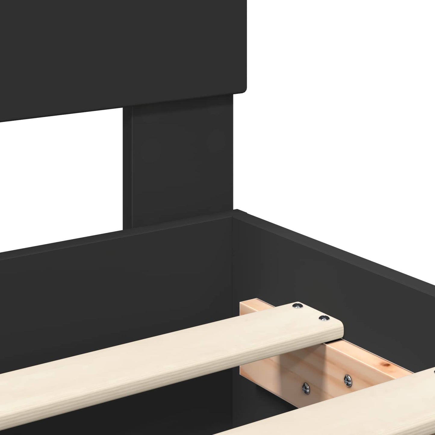 Bed Frame with Headboard Black 120 x 200 cm Engineered Wood