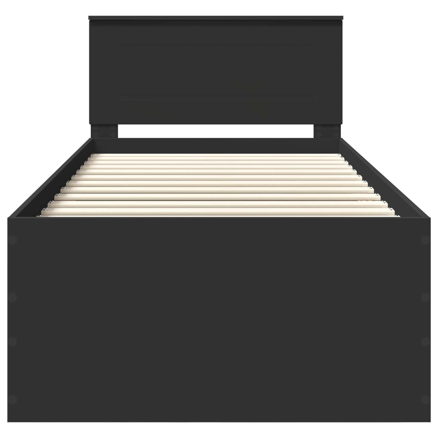 Bed Frame with Headboard Black 120 x 200 cm Engineered Wood