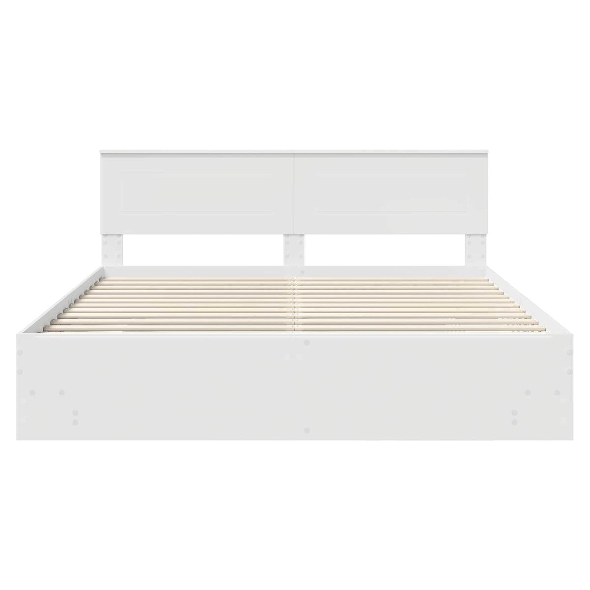Bed Frame with Headboard White 200 x 200 cm Engineered Wood