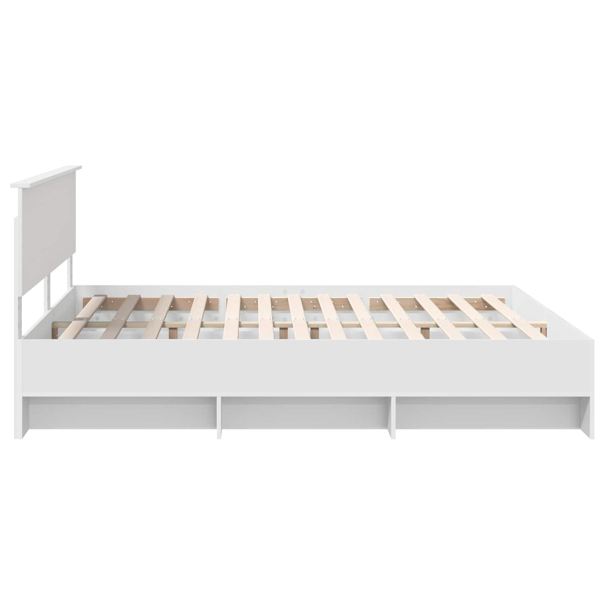 Bed Frame with Headboard White 200 x 200 cm Engineered Wood