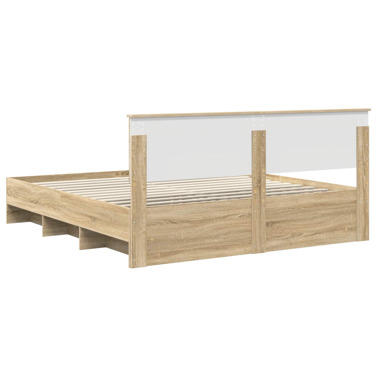 Bed Frame Sonoma Oak 200 x 200 cm Engineered Wood