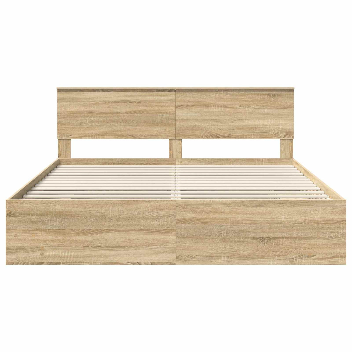 Bed Frame Sonoma Oak 200 x 200 cm Engineered Wood