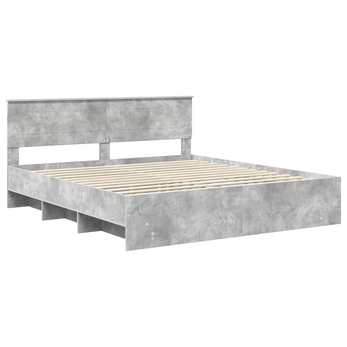 Bed Frame Concrete Grey 200 x 200 cm Engineered Wood