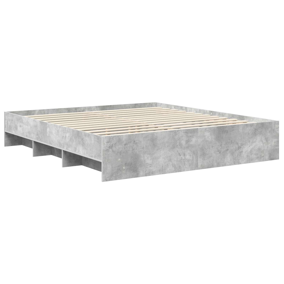 Bed Frame Concrete Grey 200 x 200 cm Engineered Wood