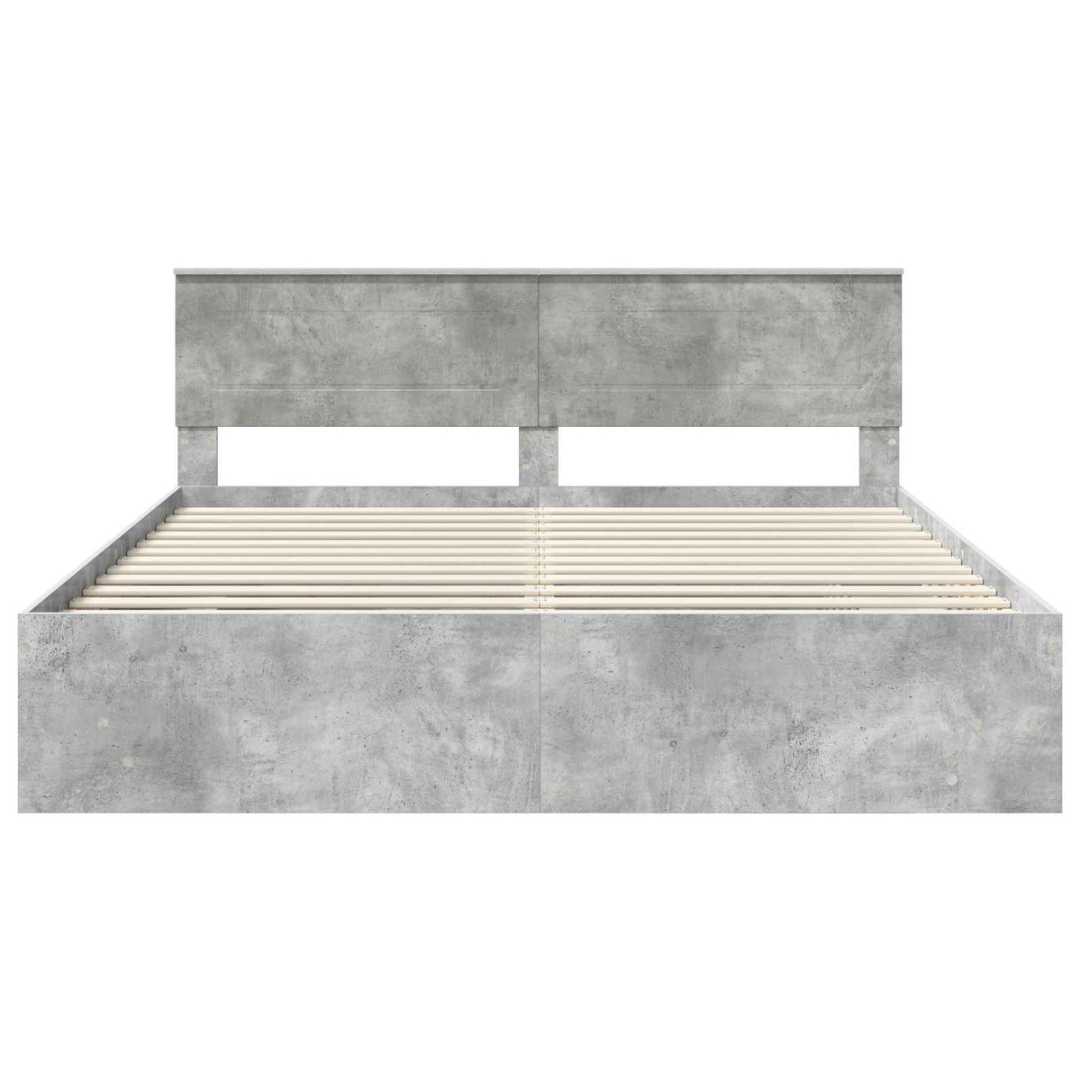 Bed Frame Concrete Grey 200 x 200 cm Engineered Wood