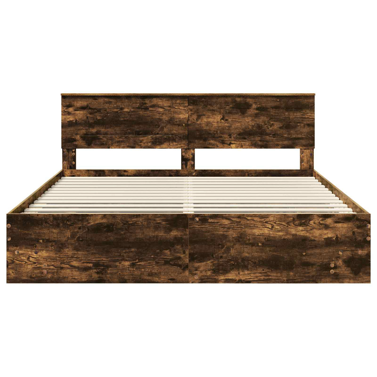 Bed Frame Smoked Oak 200 x 200 cm Engineered Wood