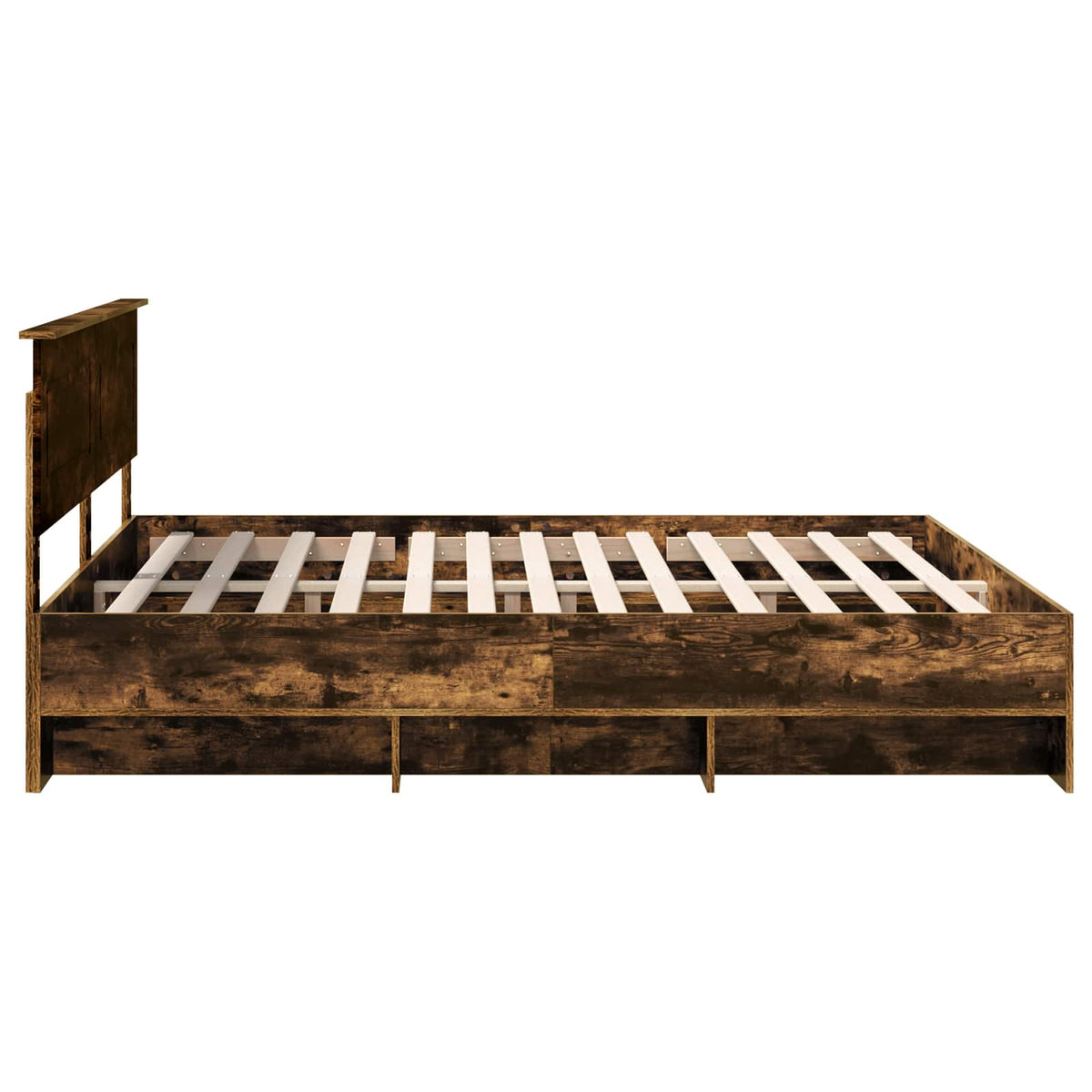 Bed Frame Smoked Oak 200 x 200 cm Engineered Wood