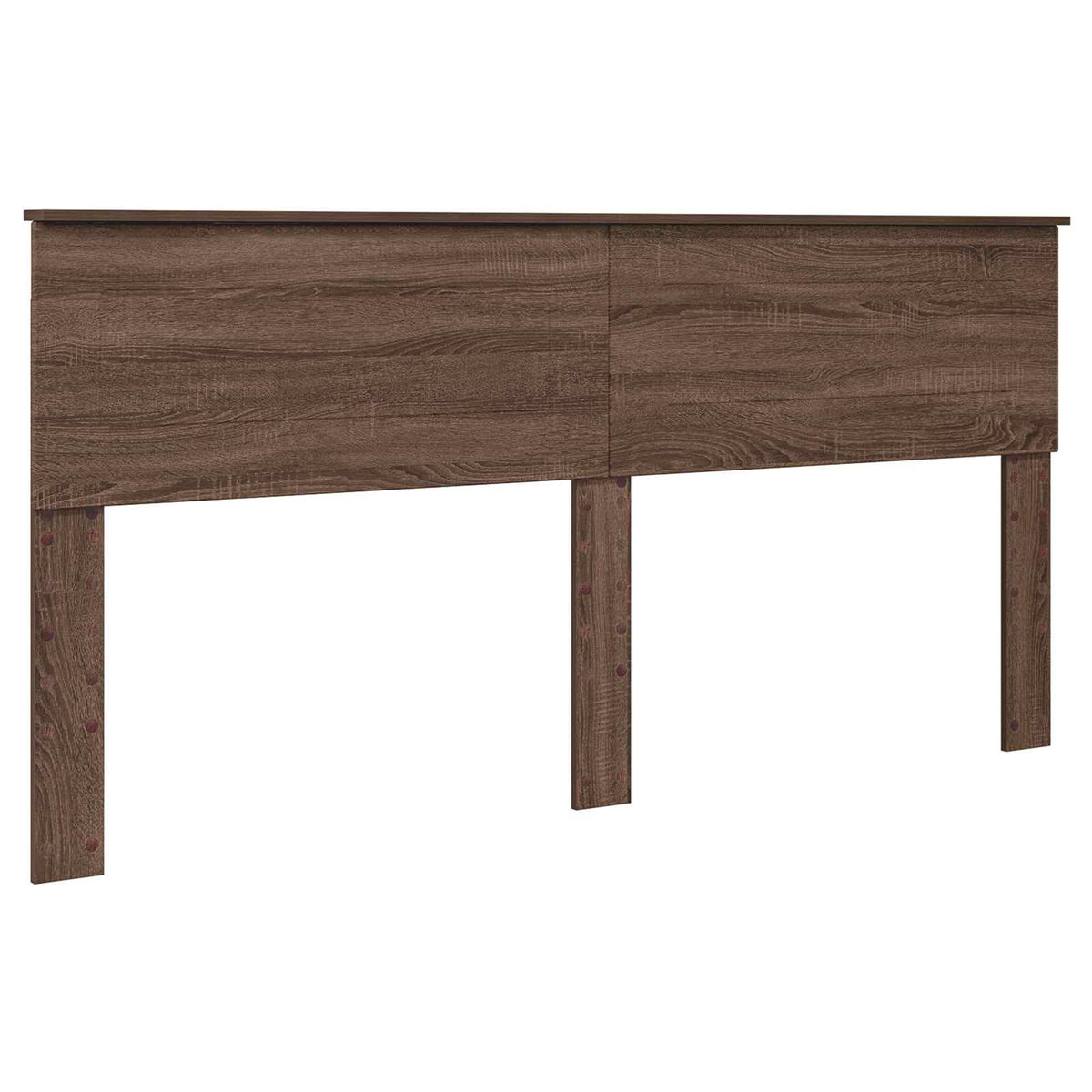 Bed Frame with Headboard Brown Oak 200 x 200 cm Engineered Wood