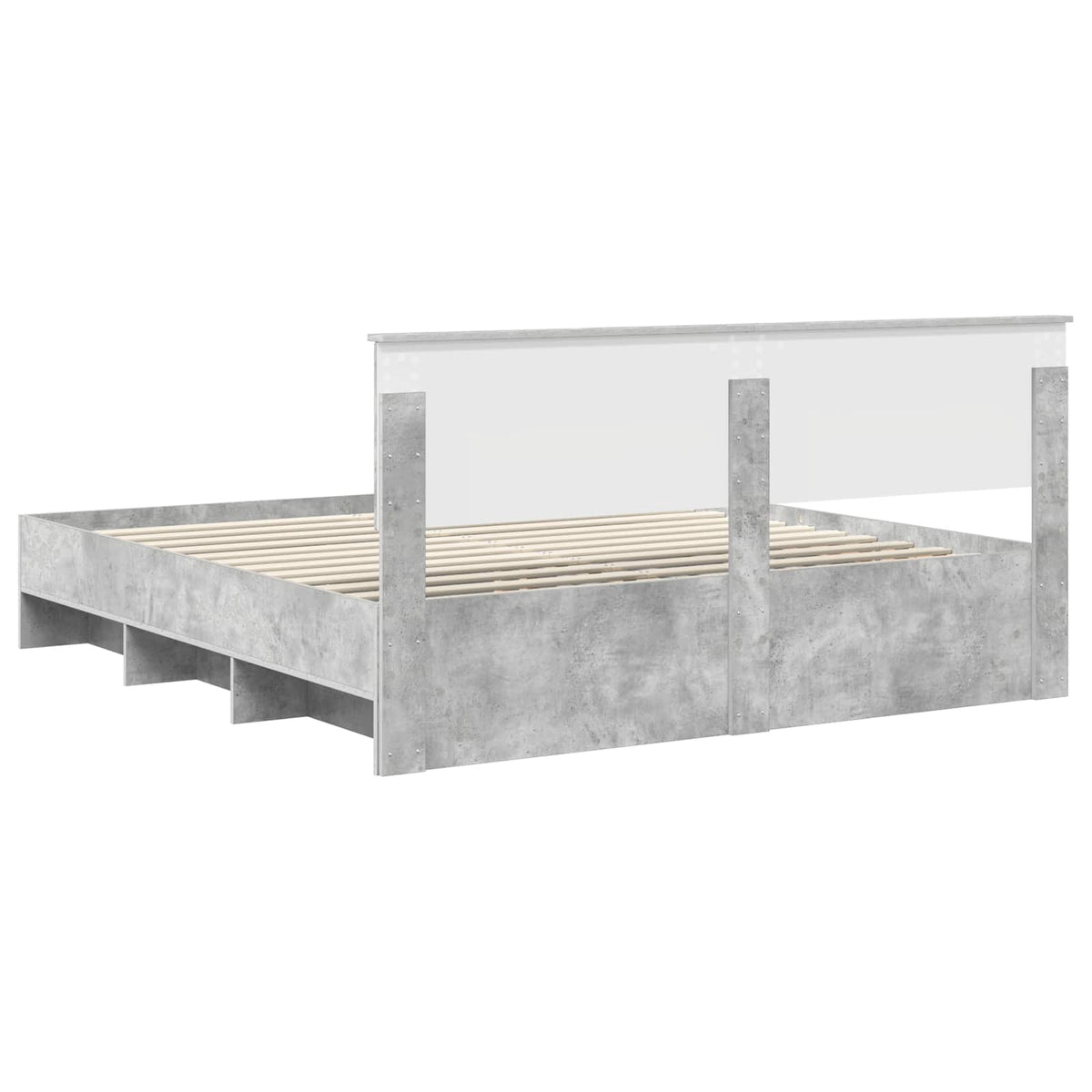 Bed Frame Concrete Grey 180 x 200 cm Engineered Wood