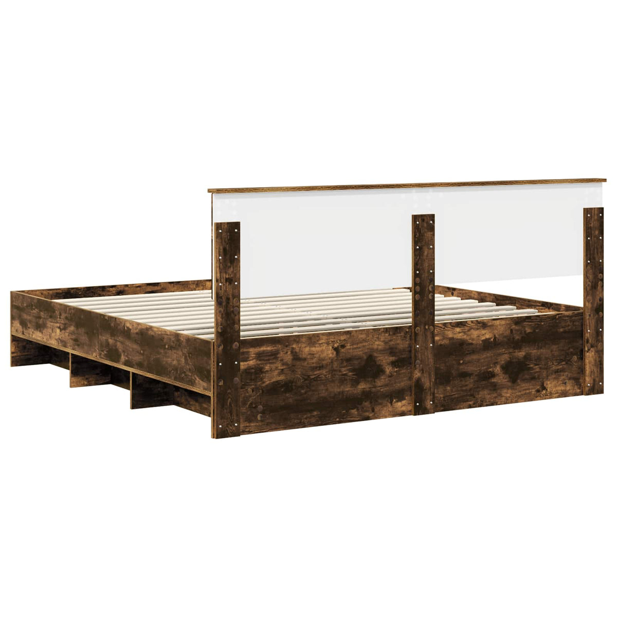 Bed Frame Smoked Oak 180 x 200 cm Engineered Wood