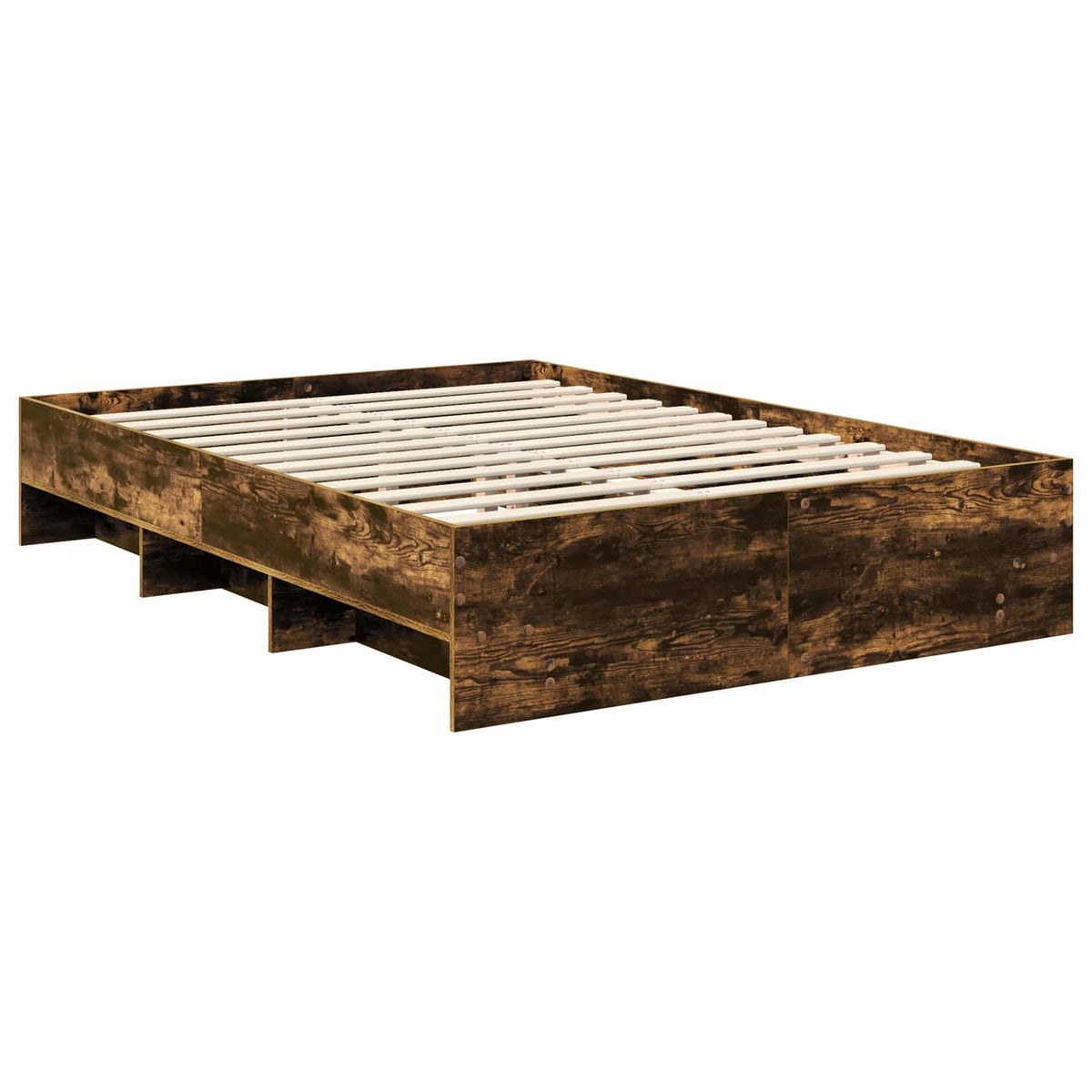 Bed Frame Smoked Oak 160 x 200 cm Engineered Wood
