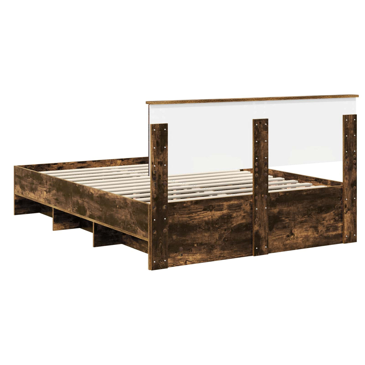 Bed Frame Smoked Oak 160 x 200 cm Engineered Wood
