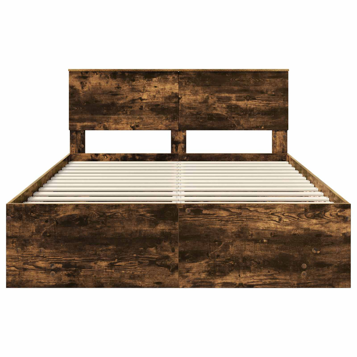 Bed Frame Smoked Oak 160 x 200 cm Engineered Wood