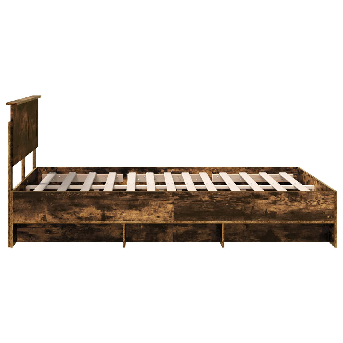 Bed Frame Smoked Oak 160 x 200 cm Engineered Wood