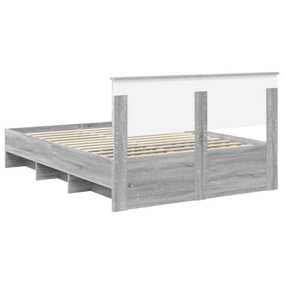 Bed Frame Grey Sonoma 160 x 200 cm Engineered Wood