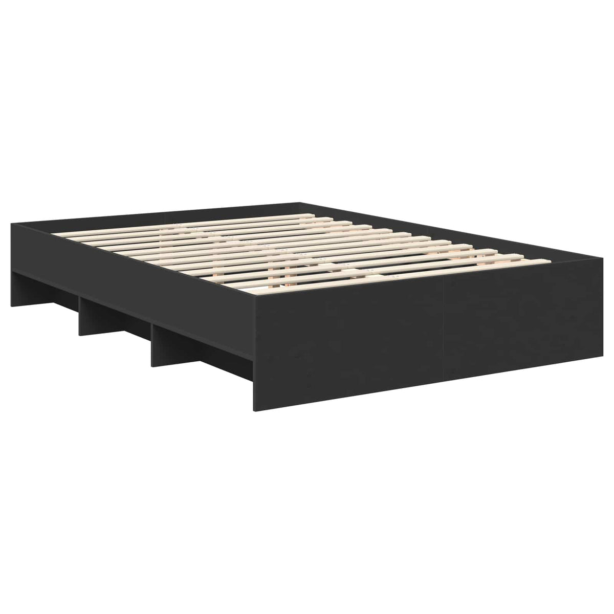 Bed Frame with Headboard Black 150 x 200 cm Engineered Wood