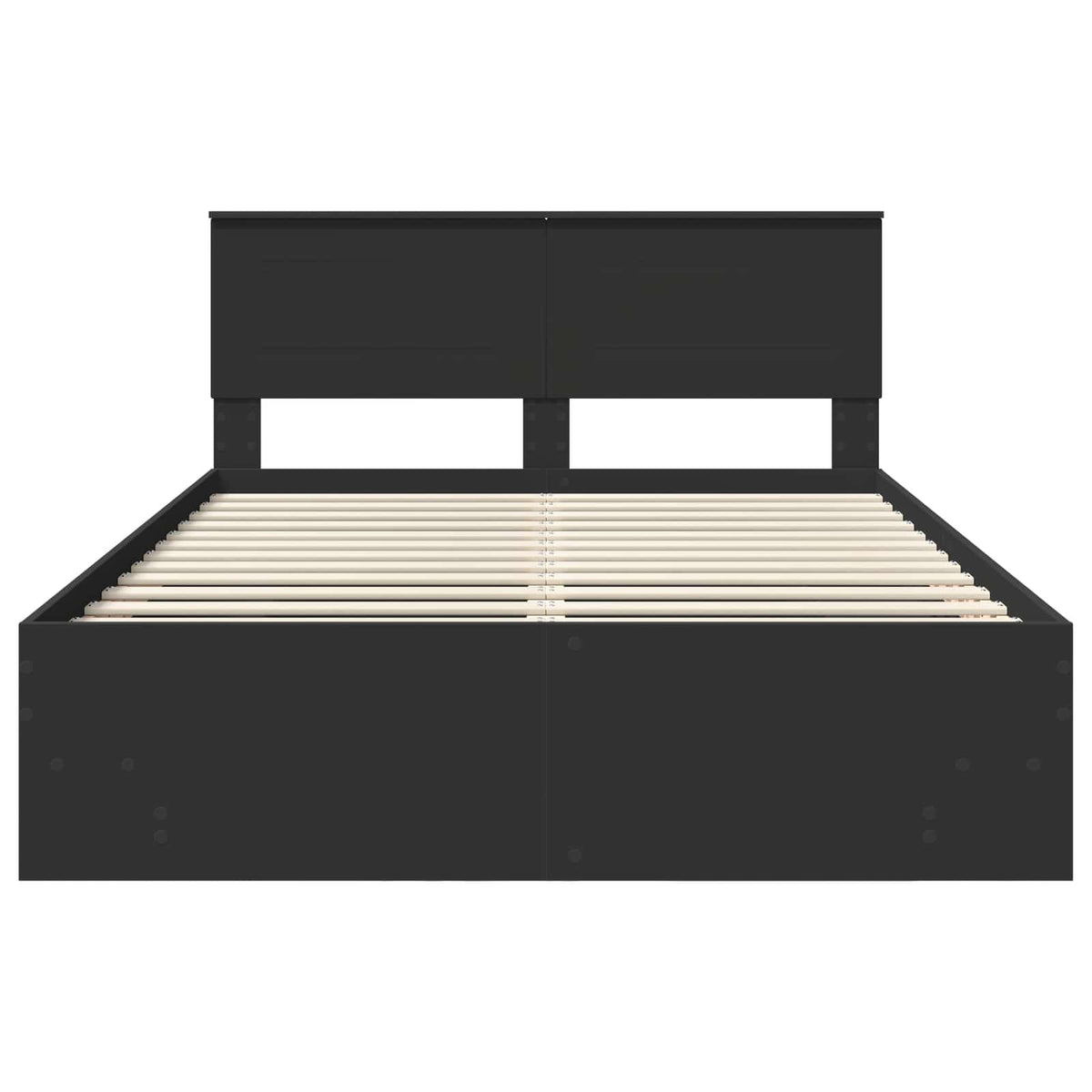 Bed Frame with Headboard Black 150 x 200 cm Engineered Wood
