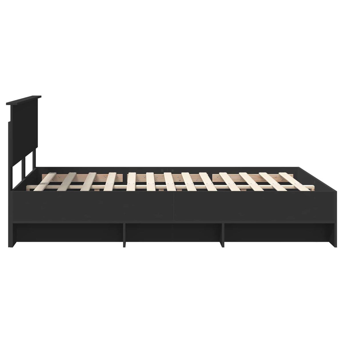 Bed Frame with Headboard Black 150 x 200 cm Engineered Wood