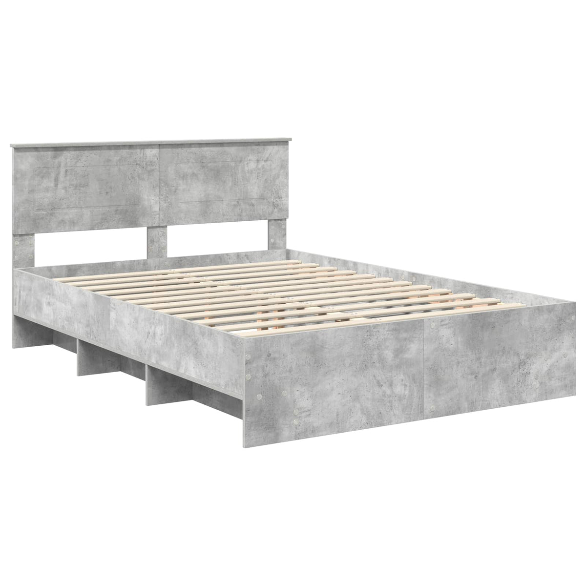 Bed Frame Concrete Grey 150 x 200 cm Engineered Wood