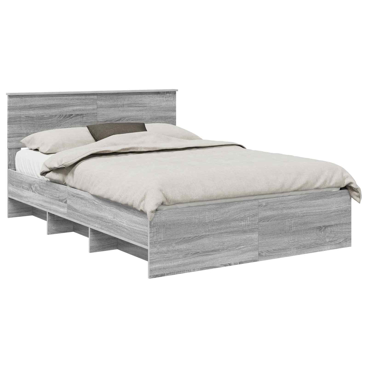 Bed Frame Grey Sonoma 150 x 200 cm Engineered Wood