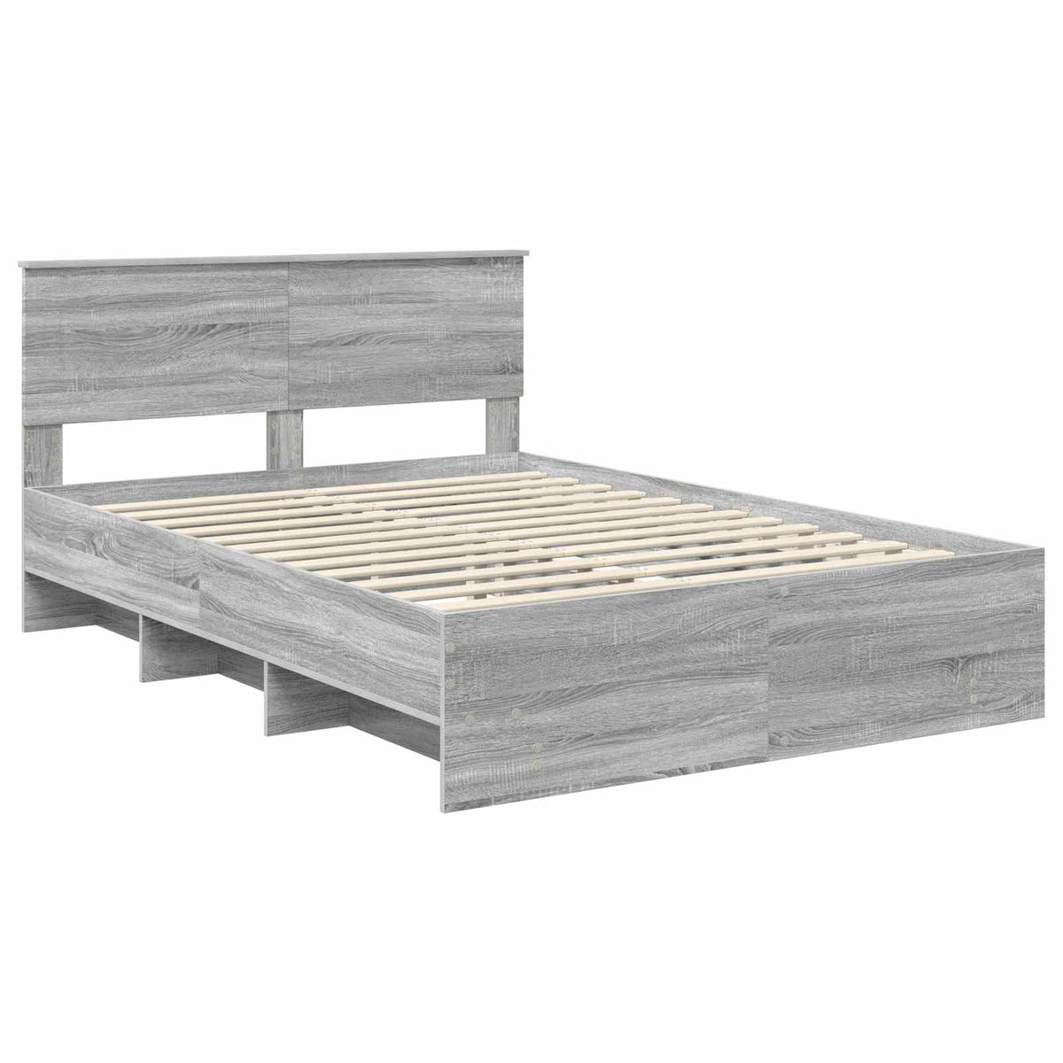 Bed Frame Grey Sonoma 150 x 200 cm Engineered Wood
