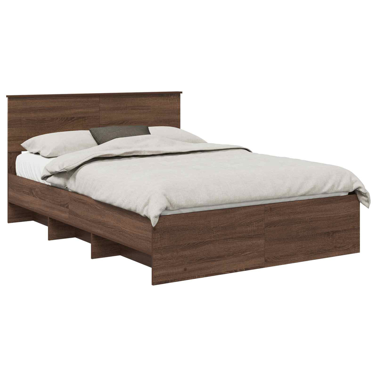 Bed Frame with Headboard Brown Oak 150 x 200 cm Engineered Wood