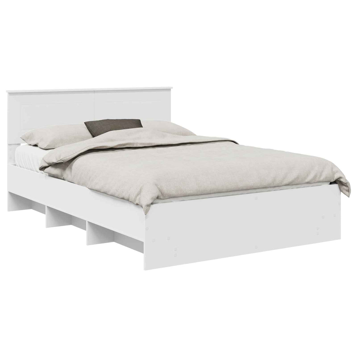 Bed Frame with Headboard White 140 x 200 cm Engineered Wood