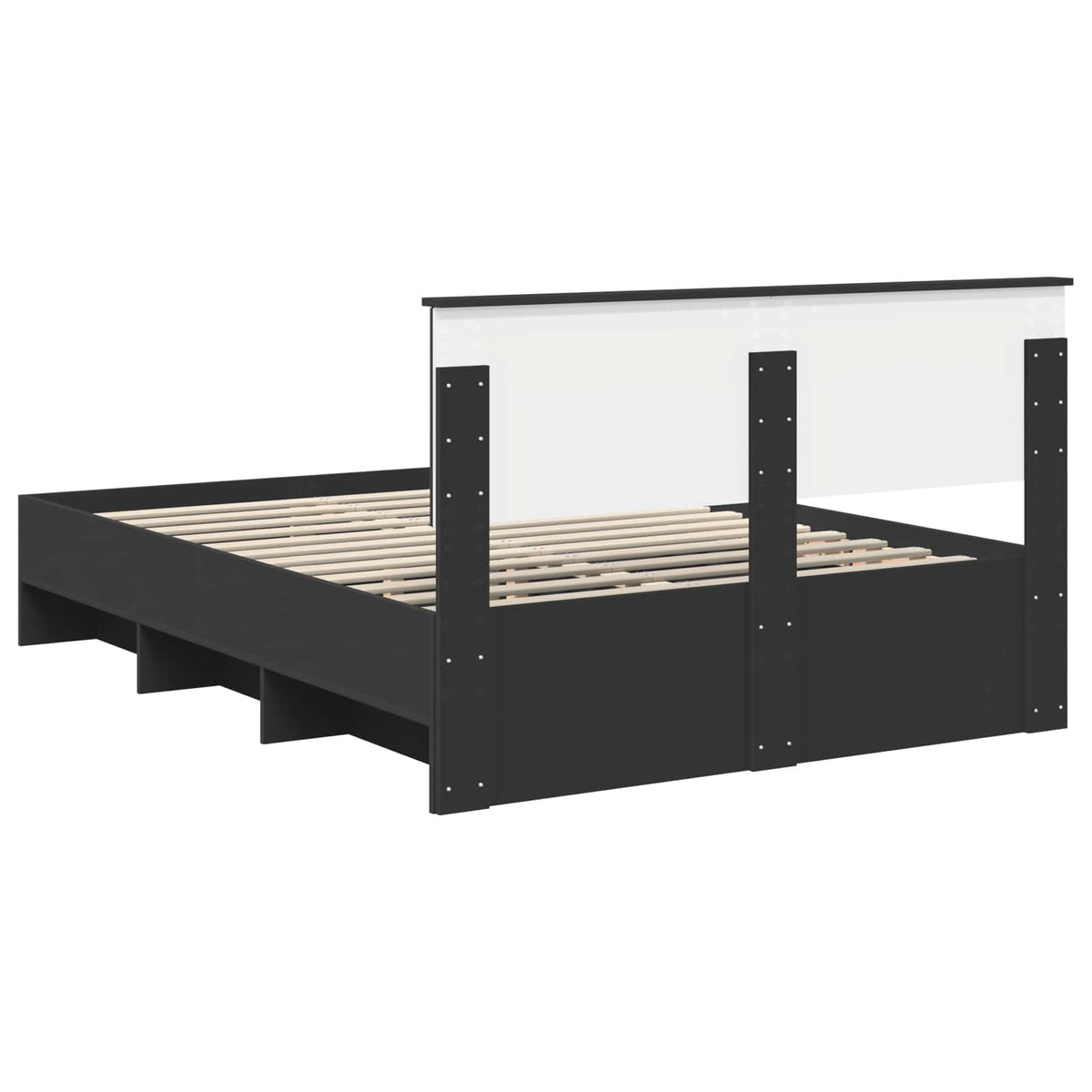 Bed Frame with Headboard Black 140 x 200 cm Engineered Wood