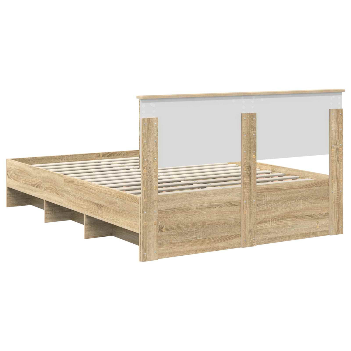 Bed Frame Sonoma Oak 140 x 200 cm Engineered Wood