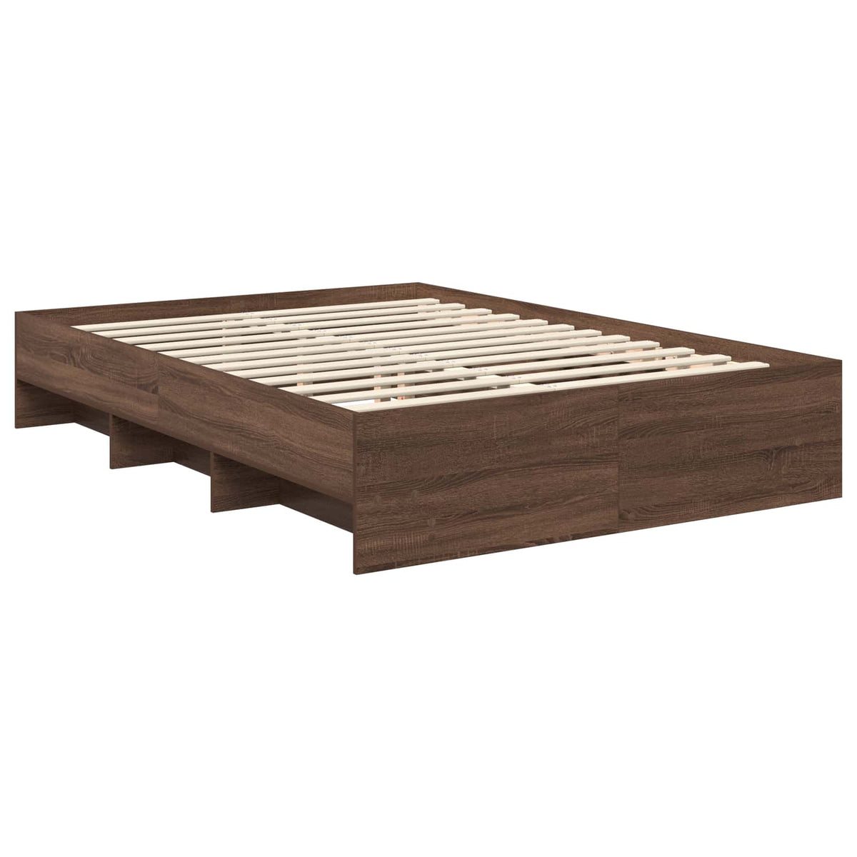 Bed Frame with Headboard Brown Oak 140 x 200 cm Engineered Wood