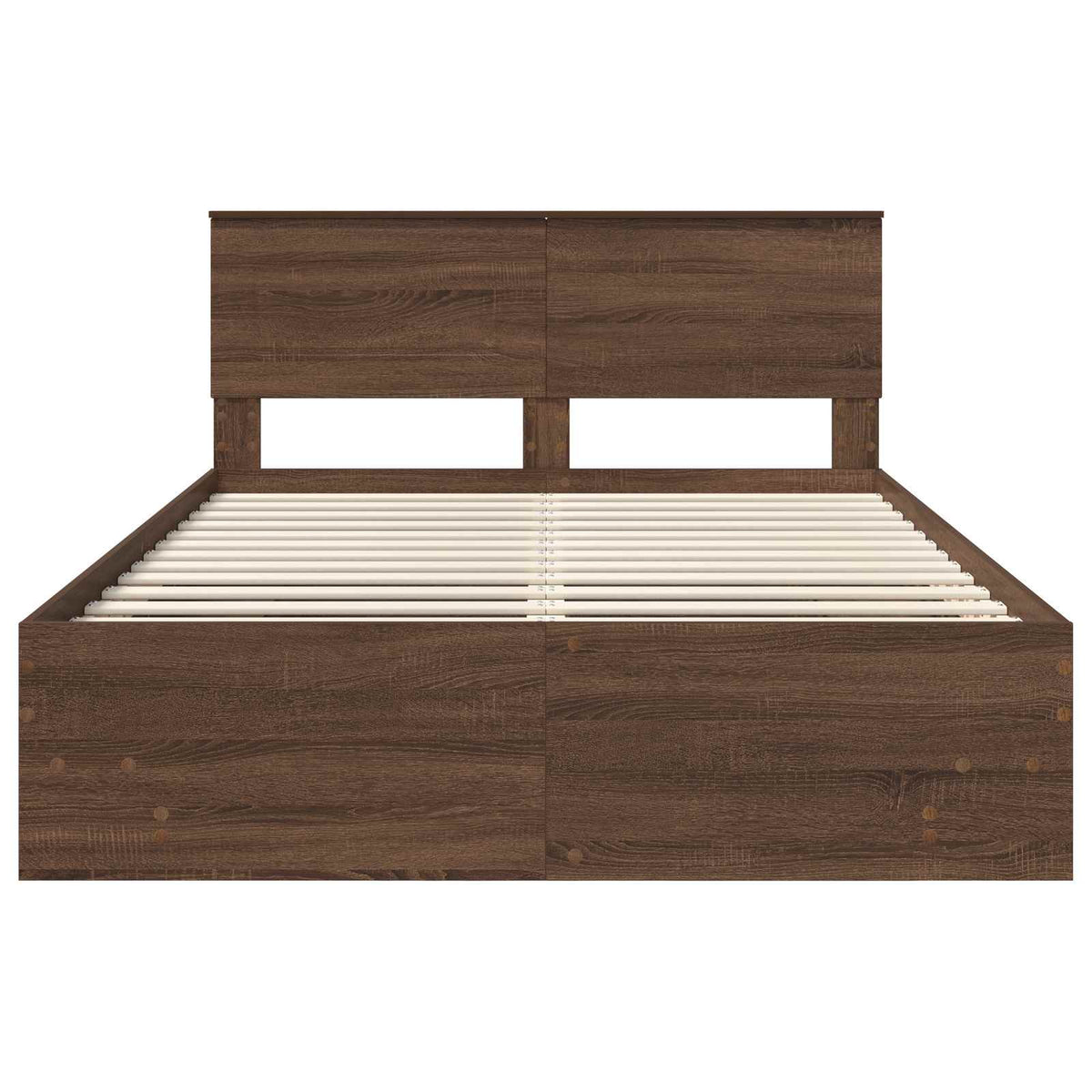 Bed Frame with Headboard Brown Oak 140 x 200 cm Engineered Wood