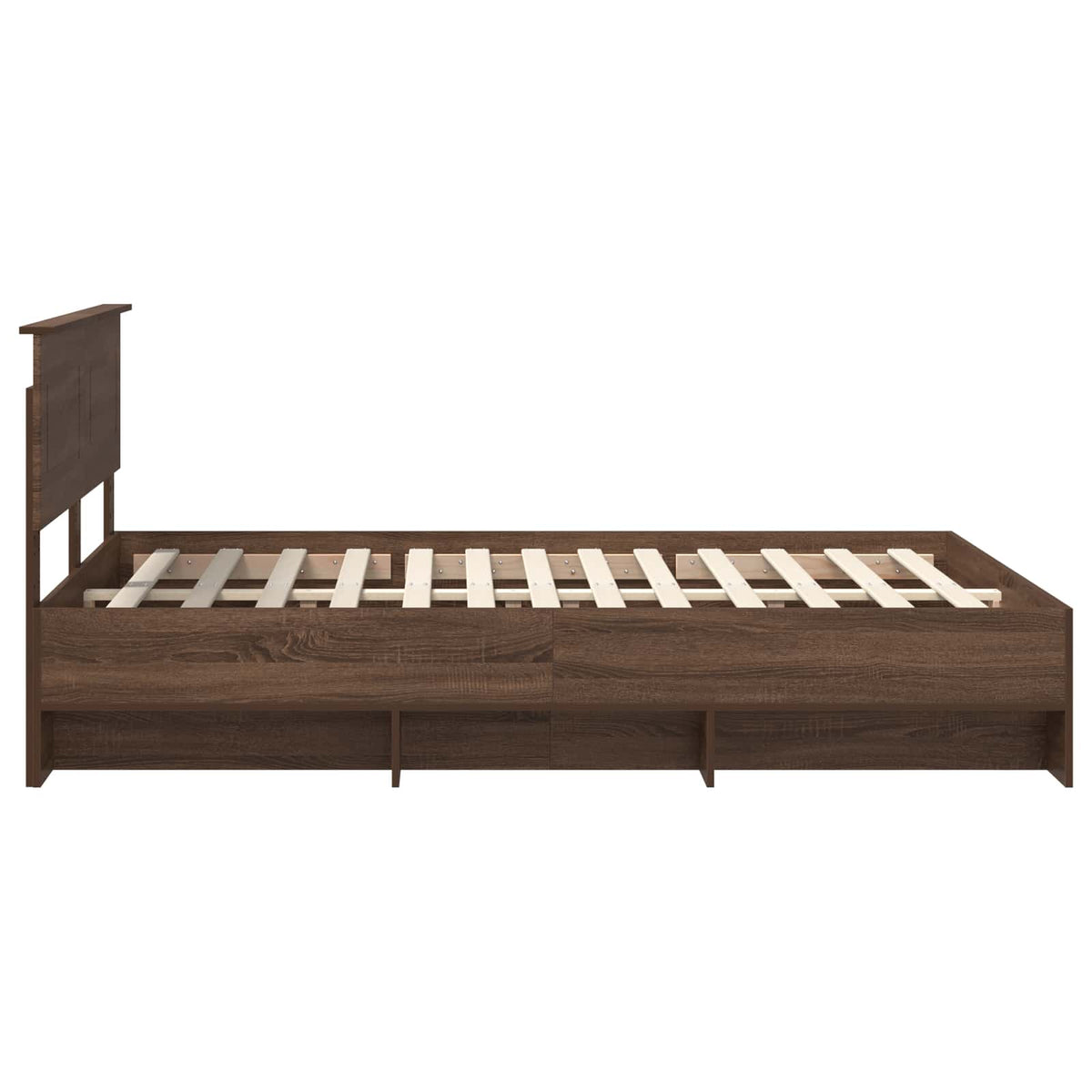 Bed Frame with Headboard Brown Oak 140 x 200 cm Engineered Wood