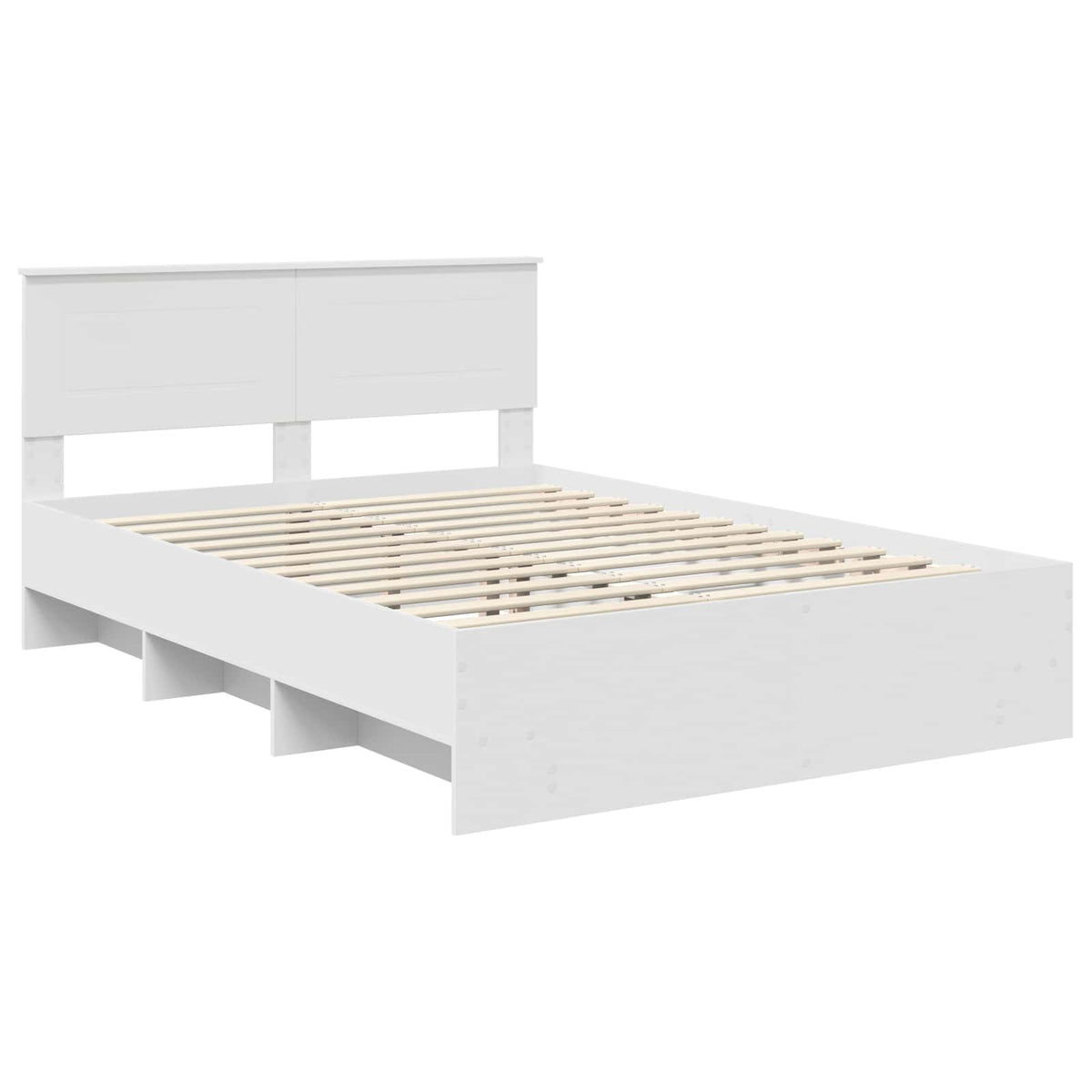 Bed Frame with Headboard White 140 x 200 cm Engineered Wood