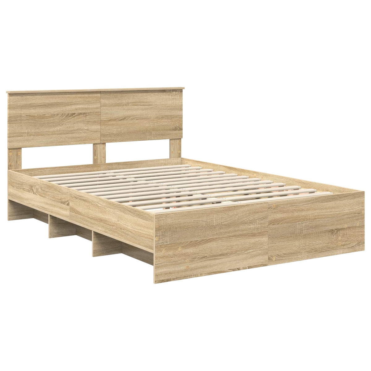Bed Frame Sonoma Oak 140 x 200 cm Engineered Wood