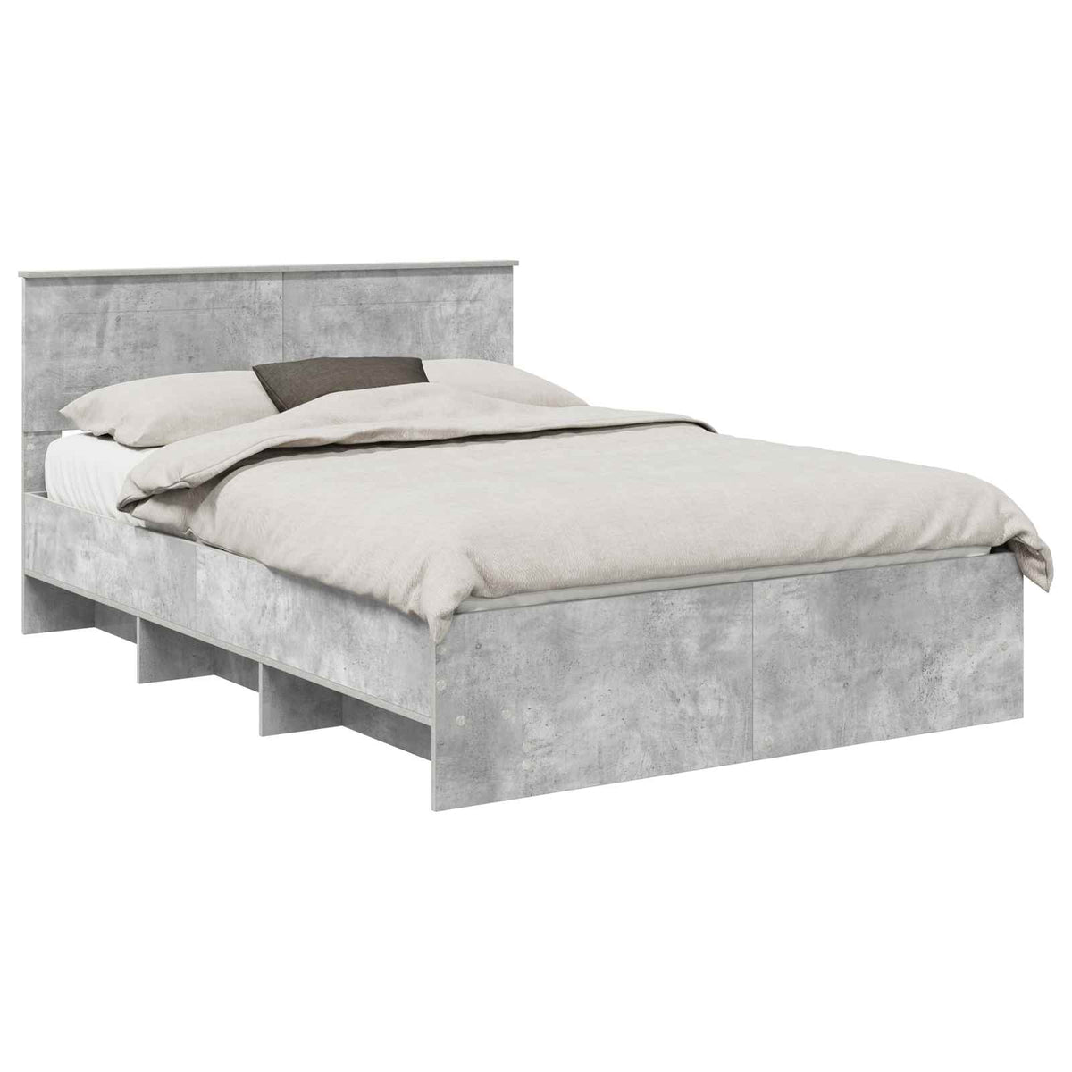 Bed Frame Concrete Grey 140 x 200 cm Engineered Wood