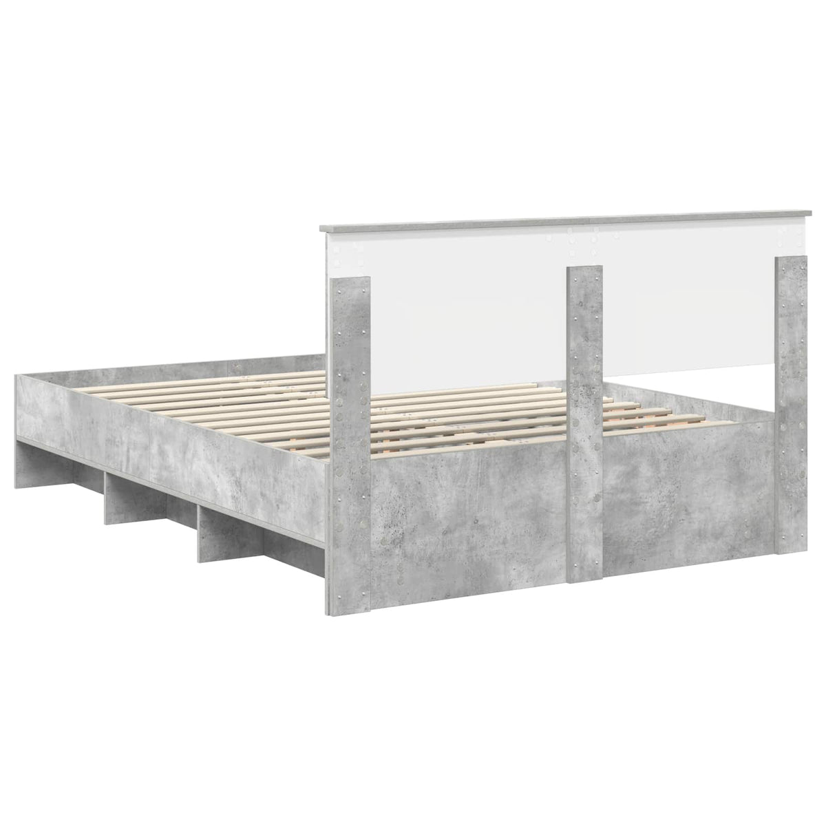 Bed Frame Concrete Grey 140 x 200 cm Engineered Wood