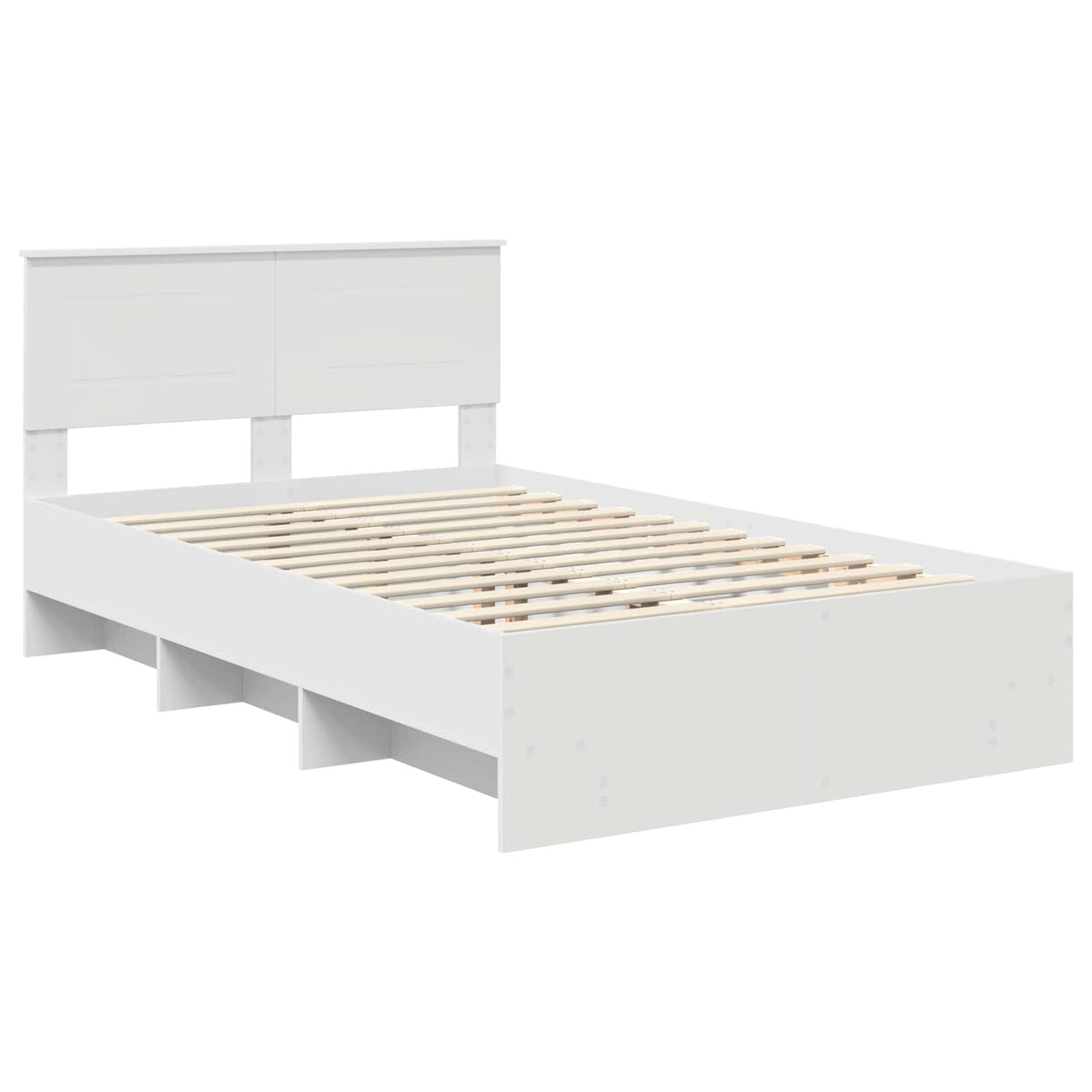 Bed Frame White 135 x 190 cm Engineered Wood