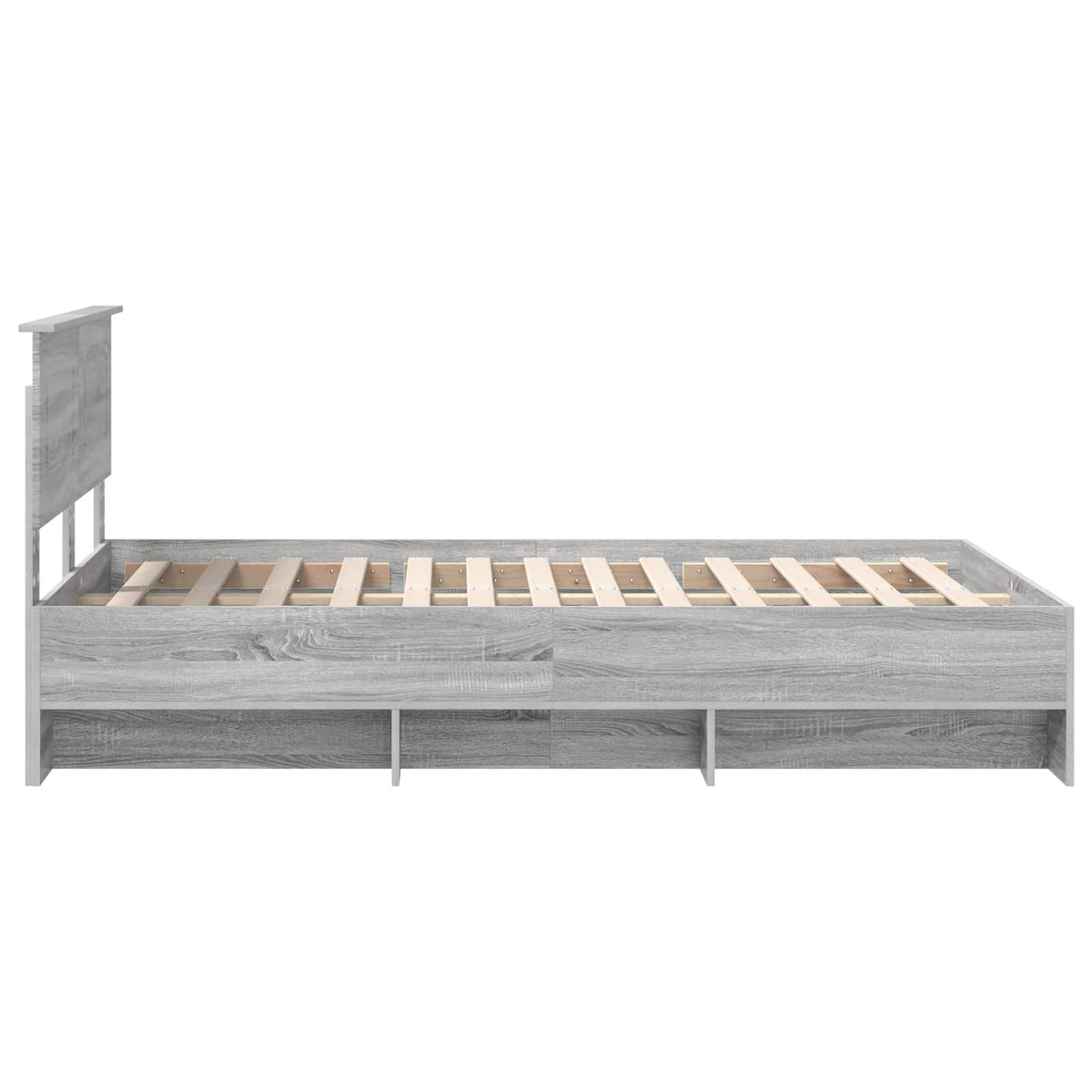Bed Frame Grey Sonoma 135 x 190 cm Engineered Wood